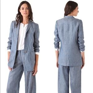 Jenni Kayne Chambray Flax Cotton Casual pants 2 NEW